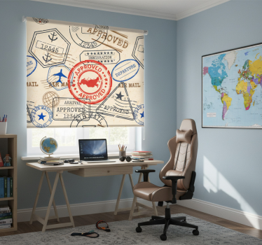 Teenage roller blind travel stamps design - TenStickers