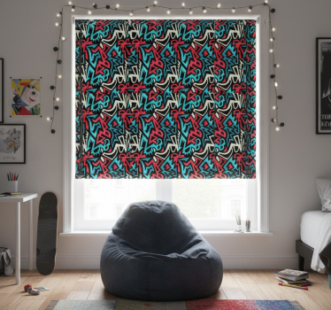 Teenage roller blind urban painted design - TenStickers