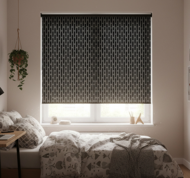 Teenage roller blind with black metal grid design - TenStickers