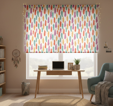 Teenage roller blind with ethnic feathers design - TenStickers