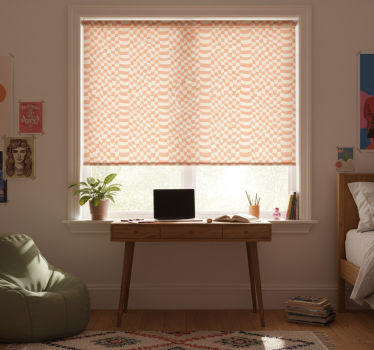 Teenage roller blind with funky checkered design - TenStickers
