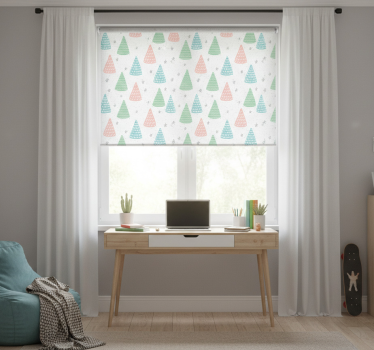 Teenage roller blind with gray stars and trunks - TenStickers
