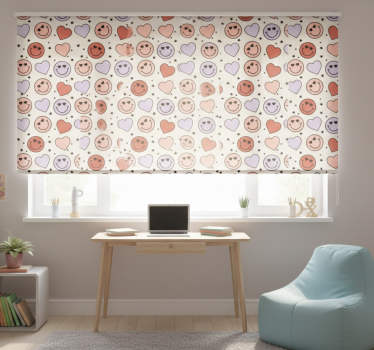 Teenage roller blind with love and heart emojis - TenStickers