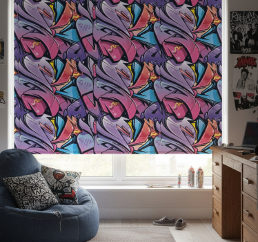 Teenage roller blind with realistic graffiti design - TenStickers