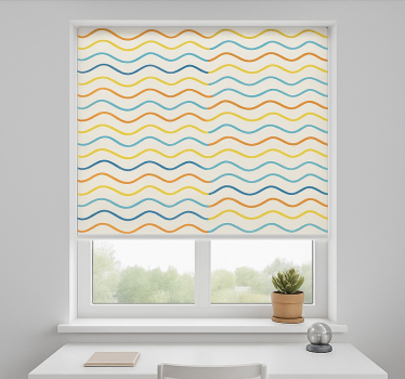 Colored wavy lines teenage roller blind - TenStickers