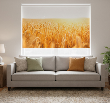 Wheat field aesthetic roller blind for living room - TenStickers