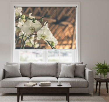 White orchid textured roller blind for living room - TenStickers