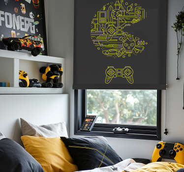 yellow pac game Geek blind - TenStickers