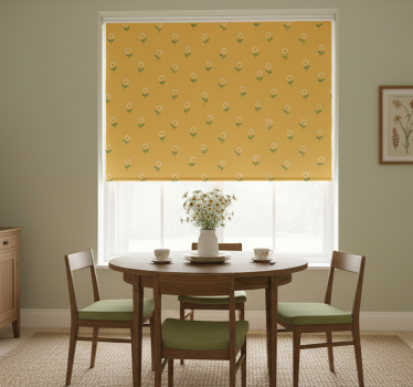 Yellow roller blind 1940s daisy nursery design - TenStickers