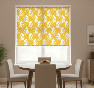 Yellow roller blind for cyclists - TenStickers