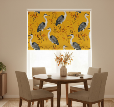 Yellow roller blind herons pattern - TenStickers