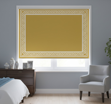 Yellow roller blind in greek style - TenStickers