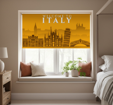 Yellow roller blind italian skyline - TenStickers
