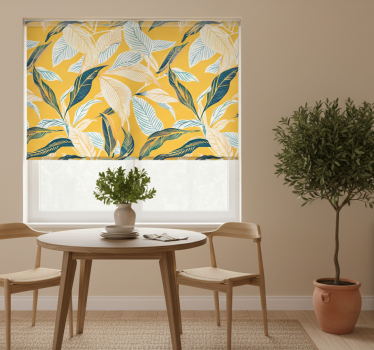 Yellow roller blind mediterranean plants - TenStickers