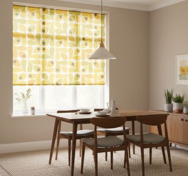 Yellow roller blind retro yellow geometrics - TenStickers