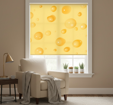 Yellow roller blind swiss cheese design - TenStickers
