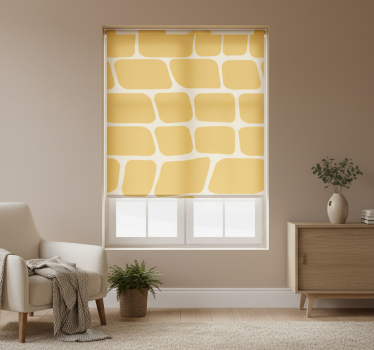 Yellow roller blind with abstract design - TenStickers