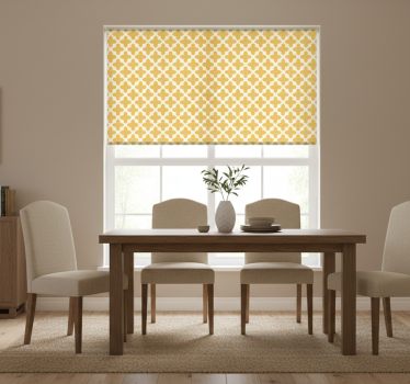 Yellow roller blind with arabesque design - TenStickers