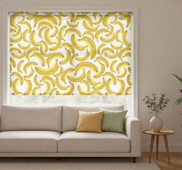 Yellow roller blind with banana pattern - TenStickers