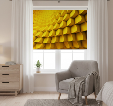 Yellow roller blind with futuristic design - TenStickers