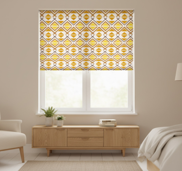 Yellow roller blind with geometric graphic design - TenStickers
