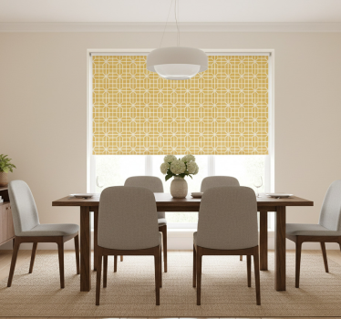 Yellow roller blind with geometric pattern - TenStickers