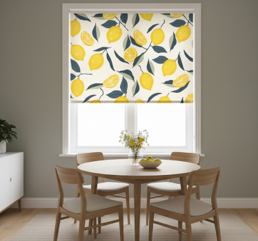 Yellow roller blind with lemon pattern - TenStickers