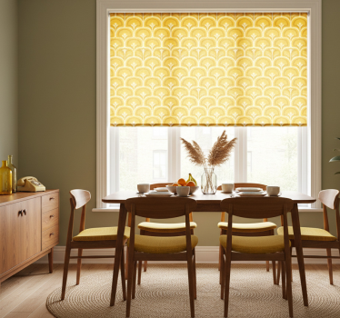 Yellow roller blind with retro 70s yellow shapes - TenStickers