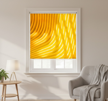 Yellow roller blind with three-dimensional waves - TenStickers