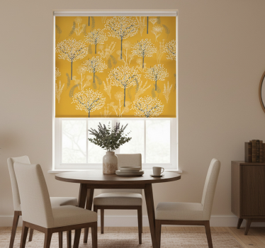 Yellow roller blind with tree pattern - TenStickers
