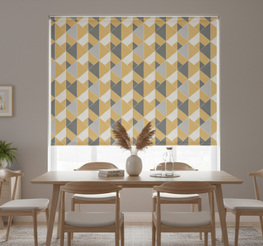 Yellow roller blind with yellow and grey pattern - TenStickers