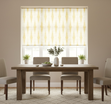 Yellow roller blind yellow rabaul ikat design - TenStickers