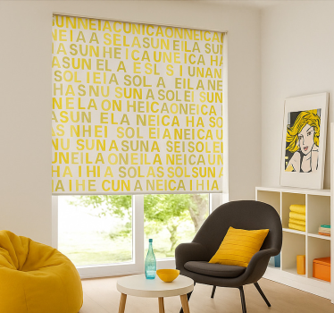 Yellow printed letters teenage roller blind - TenStickers
