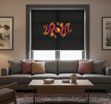 Yin and yang two dragons roller blind for living room - TenStickers