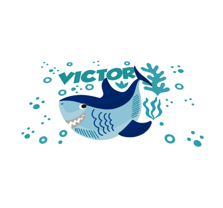 Baby shark with name placemats - TenStickers