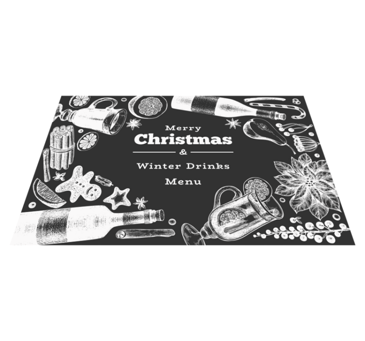 Christmas placemat with festive drink menu - TenStickers