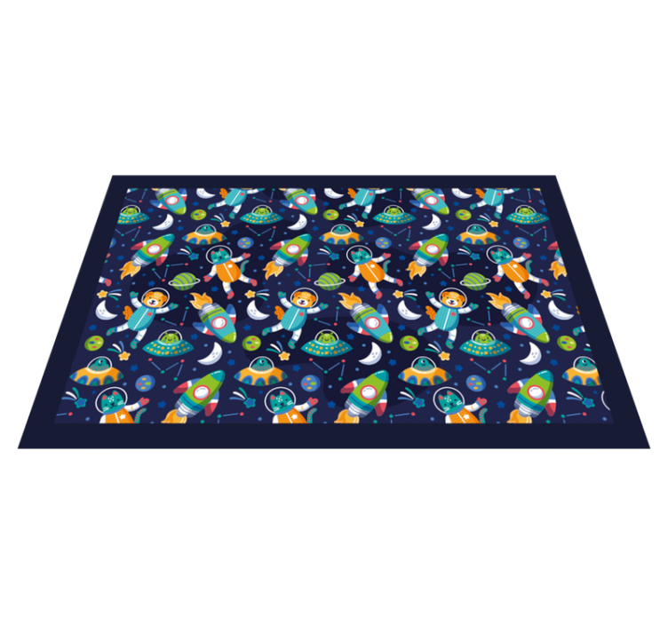 Children placemat colorful space adventure - TenStickers
