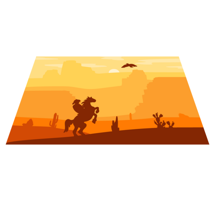 Original placemat silhouetted cowboy design - TenStickers