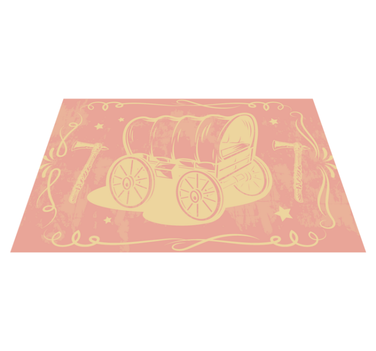 Original placemat vintage wagon illustration - TenStickers