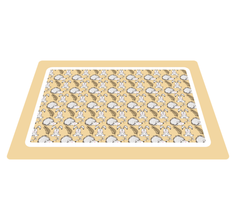 Children placemat with adorable cartoon characters - TenStickers