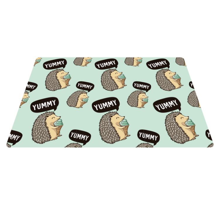 Children placemat happy hedgehog snack - TenStickers