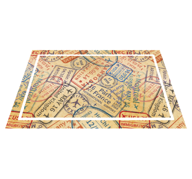 Passport stamp pattern placemat - TenStickers