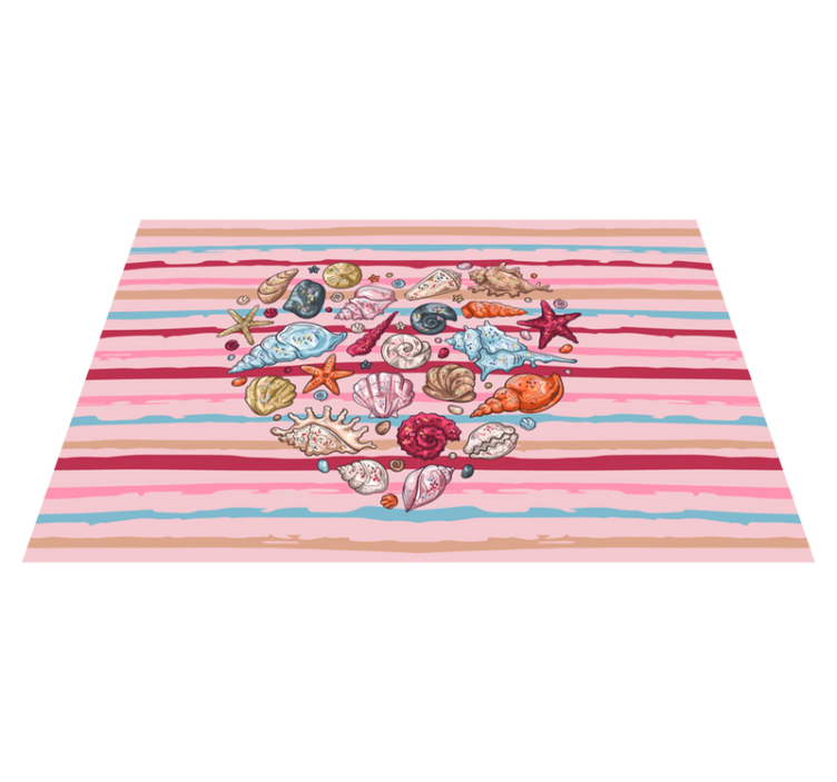 Modern placemat shells heart design - TenStickers