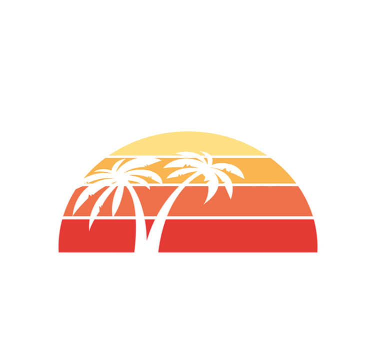 Original placemat tropical dusk landscape - TenStickers