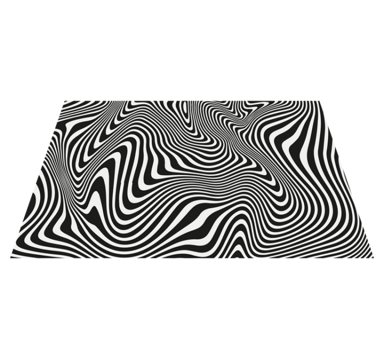 Modern placemat with flowing black patterns - TenStickers