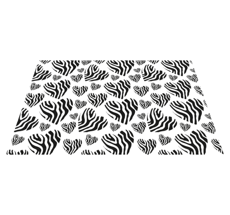 Zebra heart pattern placemat - TenStickers