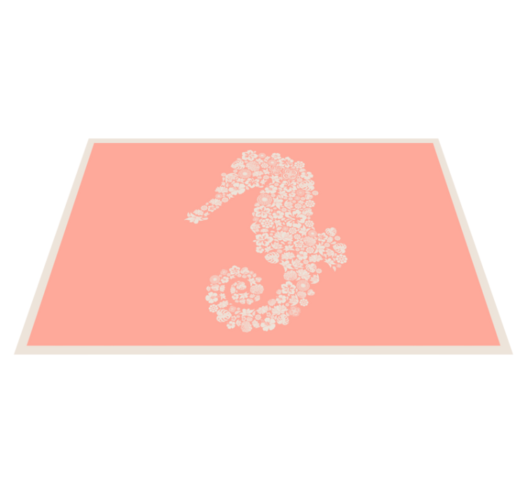 Original placemat floral seahorse design - TenStickers
