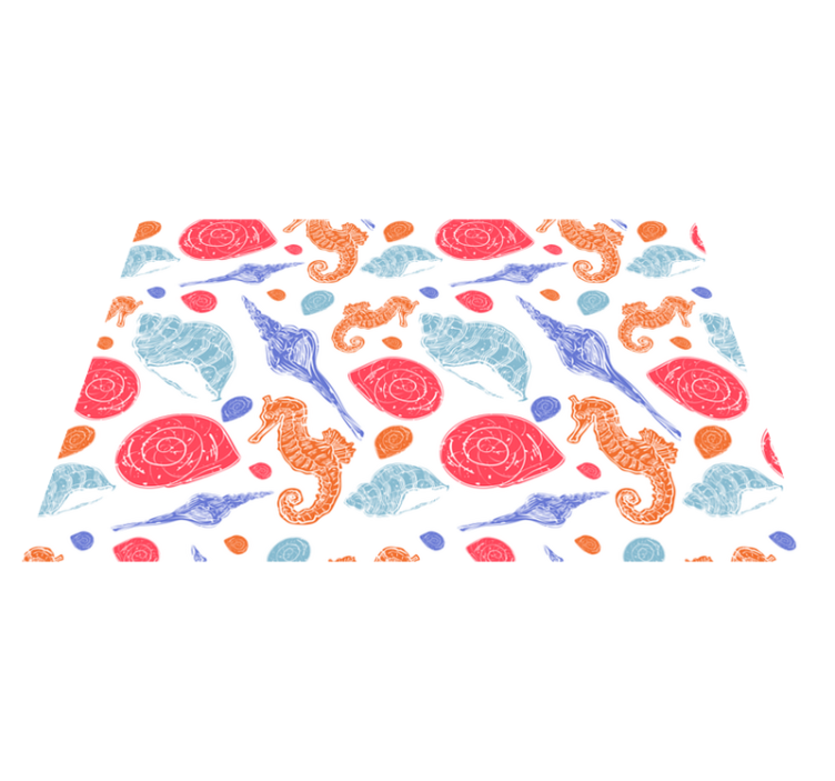 Original placemat seashells and seahorses design - TenStickers