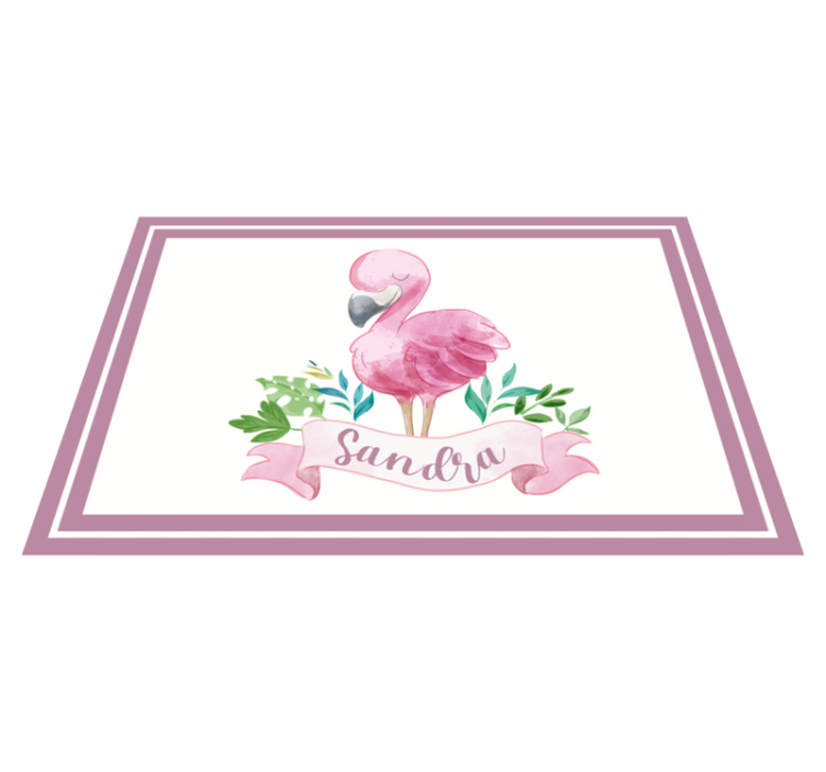 Customizable placemat flamingo with ribbon - TenStickers