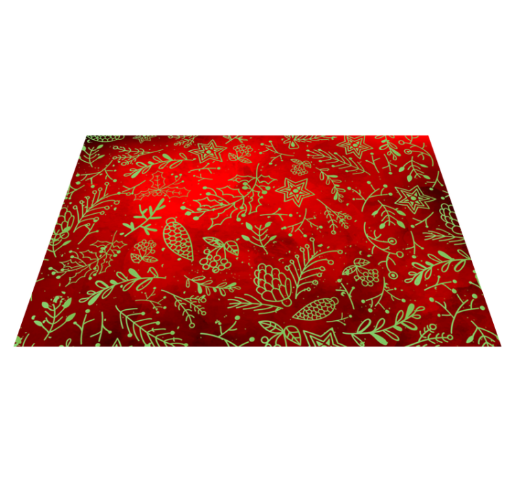 Christmas placemat in festive red floral - TenStickers